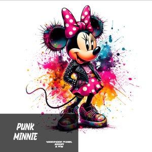 5 PNG Punk Minnie Png Mouse Splash and Watercolor Png Minnie ...