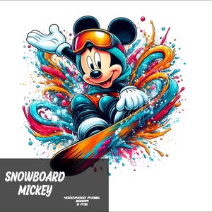 Snowboarding Mickey - Etsy