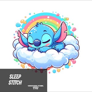 5 PNG Sleep Baby Stitch Png  Stitch Splash and Watercolor Png Stitch Transparent PNG file for Sublimation Sleep Stitch PNG