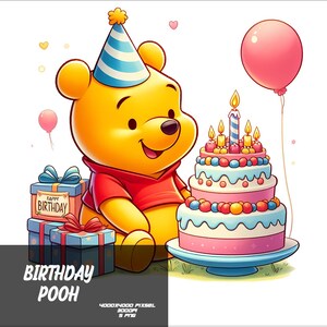 5 PNG Birthday Bear Png Splash and Watercolor Png Transparent PNG file for Sublimation Birthday Bear PNG