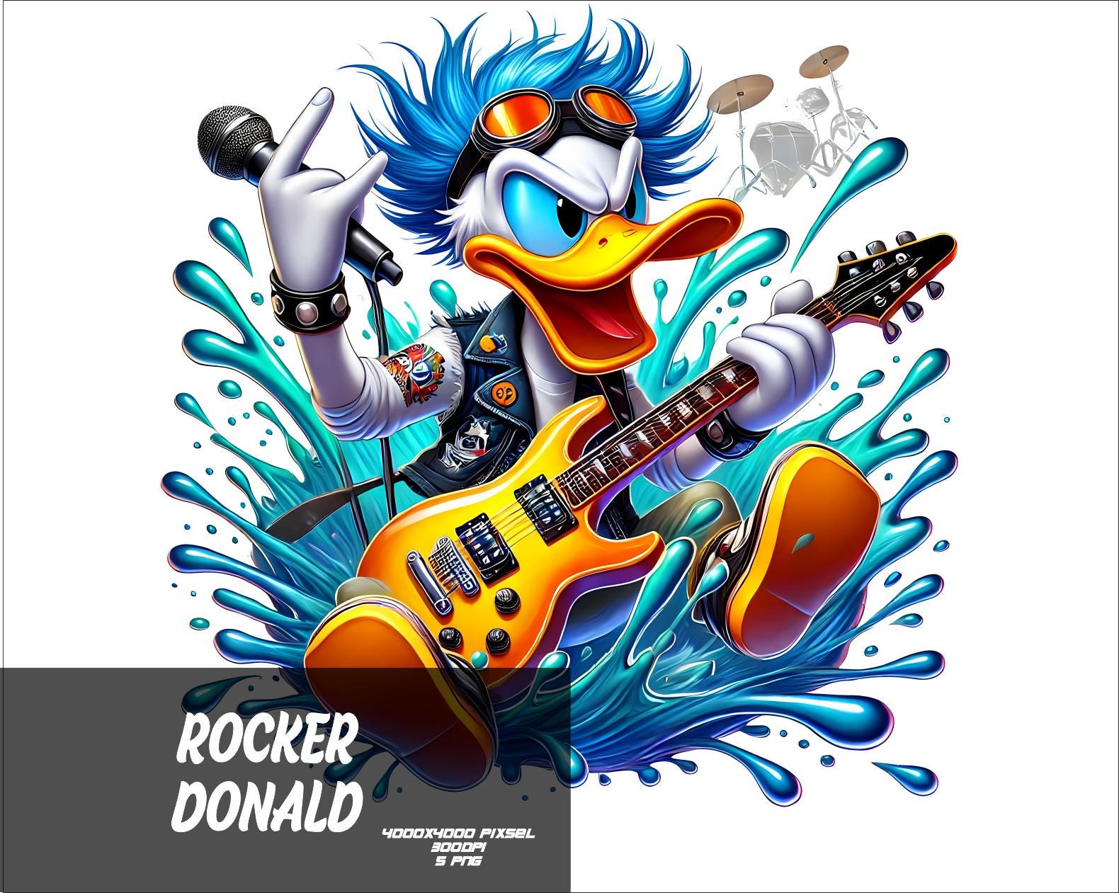 5 PNG Rocker Donald Png Splash and Watercolor Png Duck Transparent PNG ...