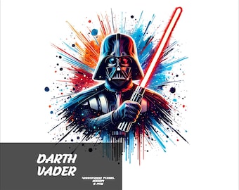 5 PNG Starwars Darth Vader Png Splash and Watercolor Png Starwars Transparent PNG file for Sublimation