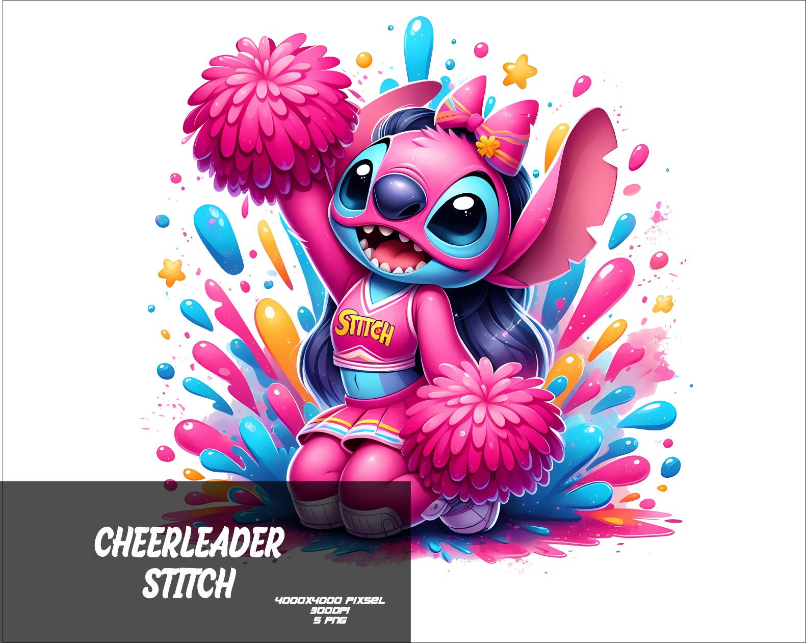 5 PNG Cheerleader Pink Stitch Png Stitch Splash and Watercolor Png ...