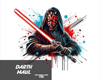 5 PNG Starwars Darth Maul Png Splash y Acuarela Png Starwars Archivo PNG transparente para sublimación
