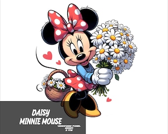 5 png Daisy Minnie Png Mouse Splash en aquarel Png Minnie transparant png-bestand voor sublimatie Daisy Mouse png