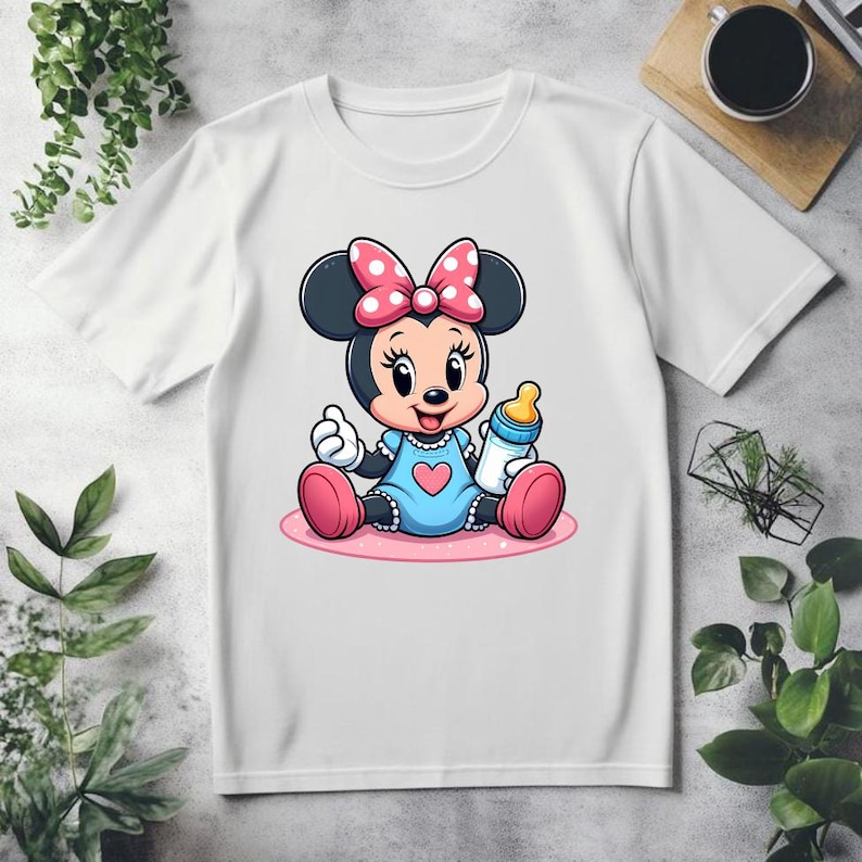 Terry Stuff Dress For Baby Girl In Minnie Mouse Print Aqua Color