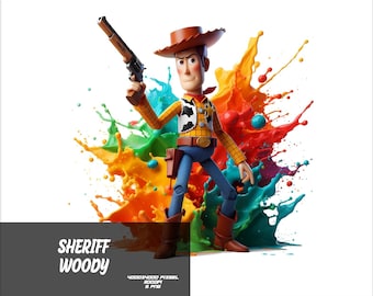 5 PNG Toy Story Woody Png shérif Woody Splash et aquarelle Png Toy Story fichier PNG transparent pour sublimation