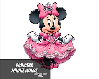 5 png-bestand Princess Minnie Png Mouse Splash en aquarel Minnie transparant png-bestand voor sublimatie Princess Mouse-png