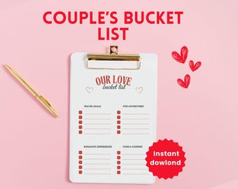 Couple's Bucket List Printable: Romantic Date Night Planner (PDF)