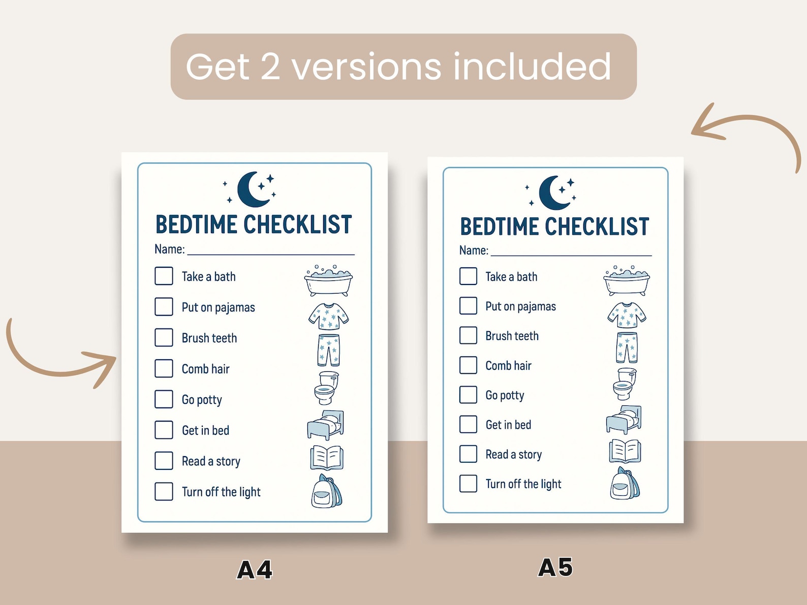 Bedtime Checklist.pdf Kids Bedtime Routine Chart | Visual Night Schedule Checklist (A4 PDF ...