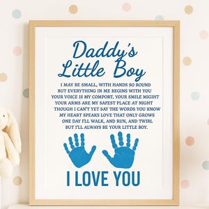 Decorazione murale per la festa del papà / Stampa di poesie del figlio / Regalo modificabile per papà / Decorazione murale per papà / Ricordo del bambino per papà - Download digitale