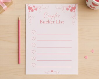 Afdrukbare bucketlist voor stellen: romantische date night-ideeën (pdf)
