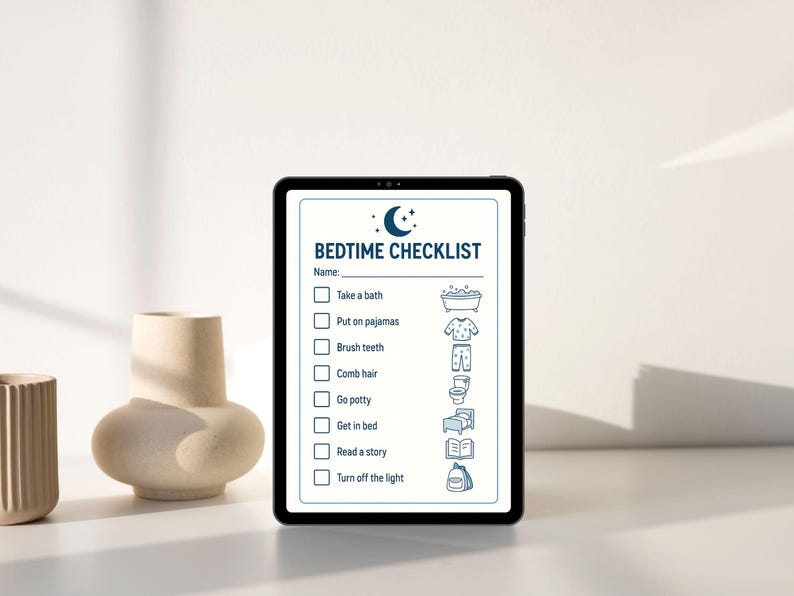 Kids Bedtime Routine Chart | Visual Night Schedule Checklist (A4 PDF ...