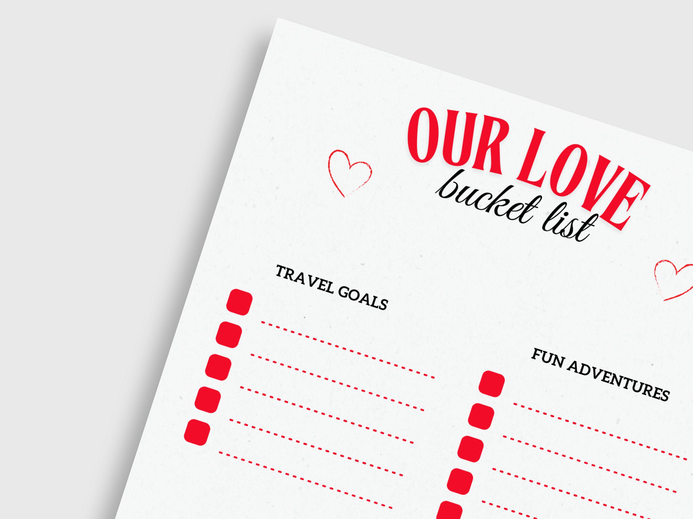 Couple's Bucket List Printable: Romantic Date Night Planner (PDF) - Etsy