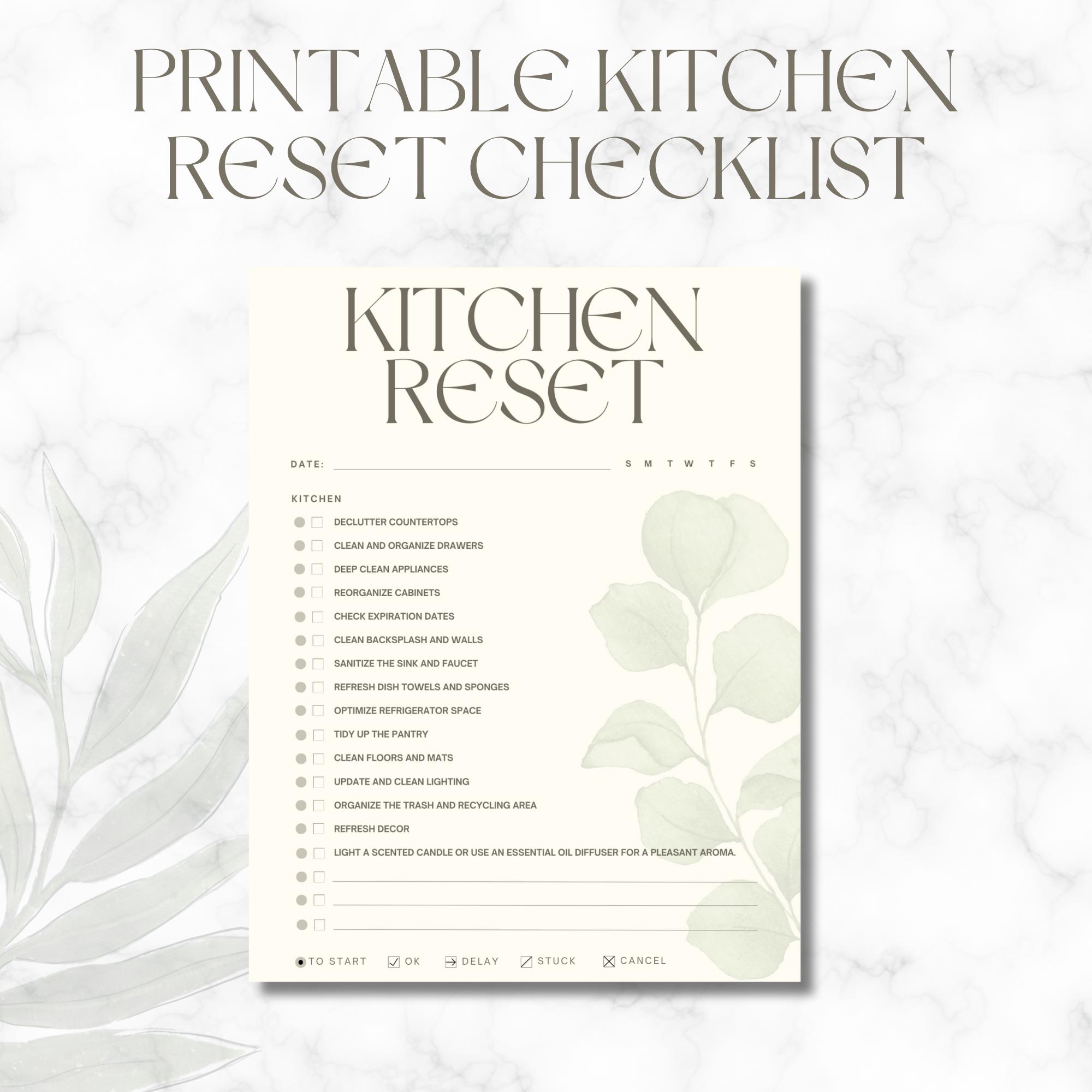 Def Reset Checklist.pdf Kitchen Reset Checklist PDF + BONUS Bathroom Reset Checklist - Ultimate ...