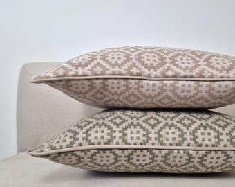 Housse de coussin neutre, géométrique, jacquard tissé bohème, housse uniquement