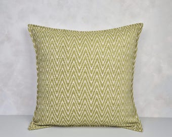 Housse de coussin décoratif à chevrons verts - Différentes tailles disponibles