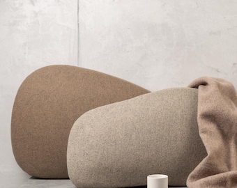 Oreiller en laine en forme de pierre : coussin de canapé moderne, fait main
