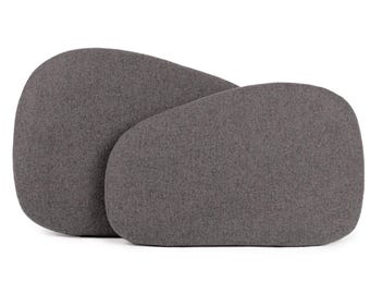 Coussins décoratifs gris de forme organique - Coussins asymétriques en laine gris clair