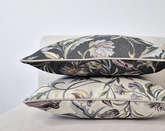 Floral Throw Pillow Cover: Vintage Tapestry, Victorian Style