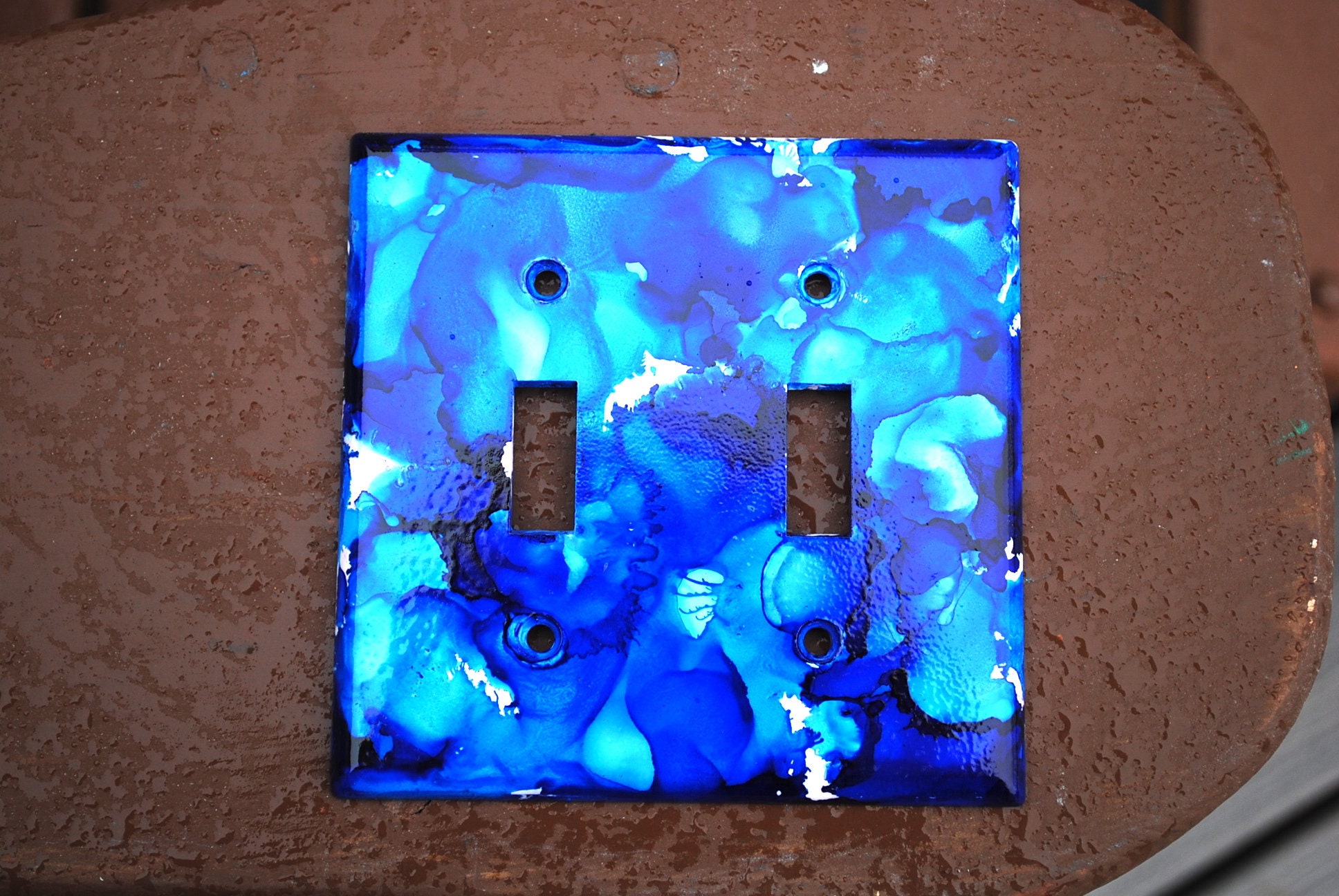 Hand Painted BLUE Double Light Switch Plates Colorful Etsy Singapore
