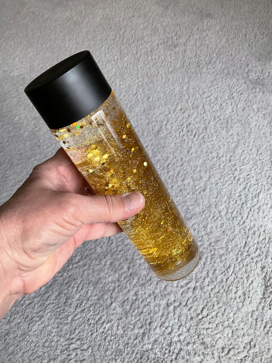 Glittery Sensory Bottle Calming Helper Stress Reliever Jar Etsy