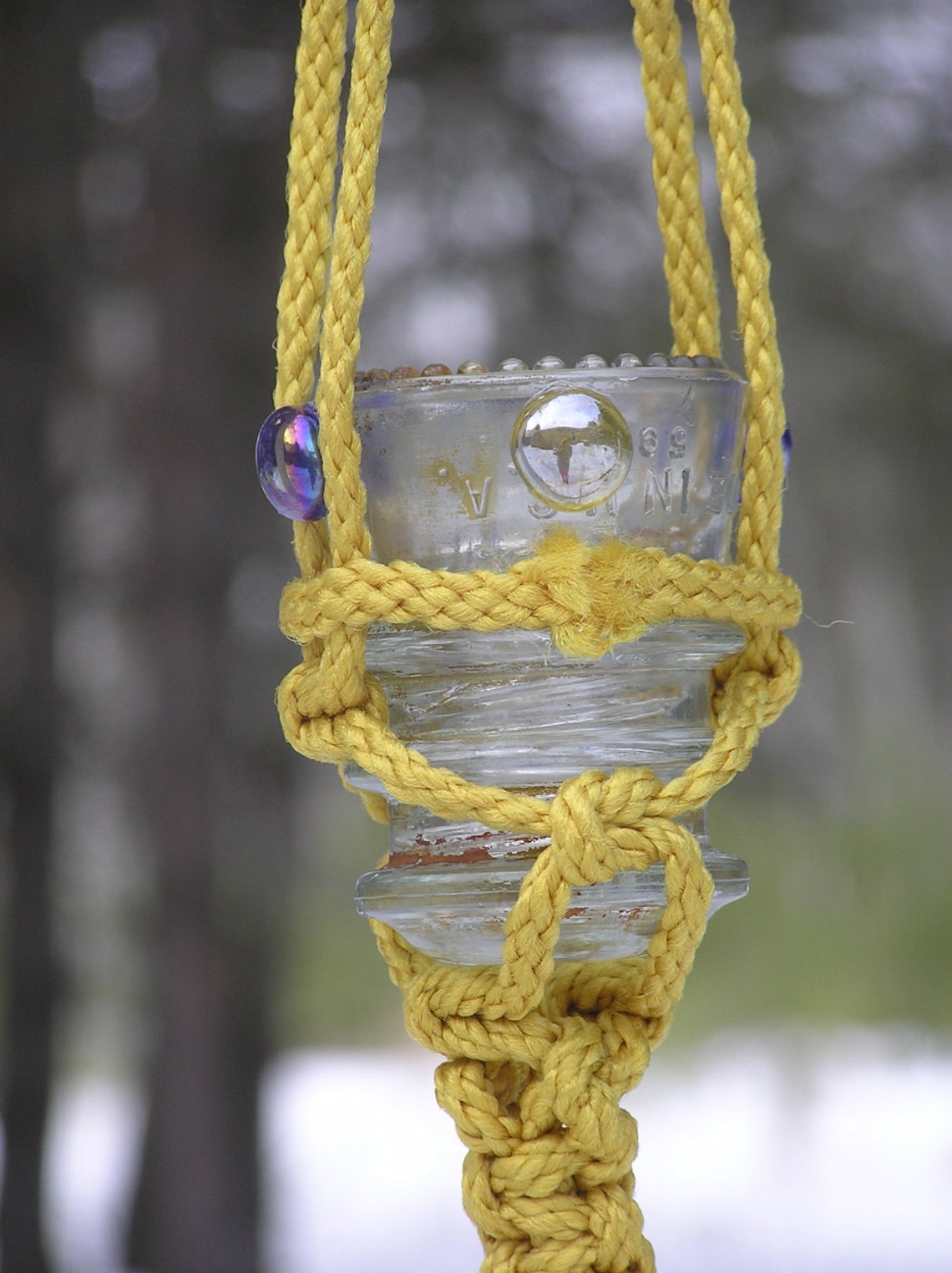 Hanging Bird Feeder Glass Insulator Small Bird Feeder Etsy Hong Kong