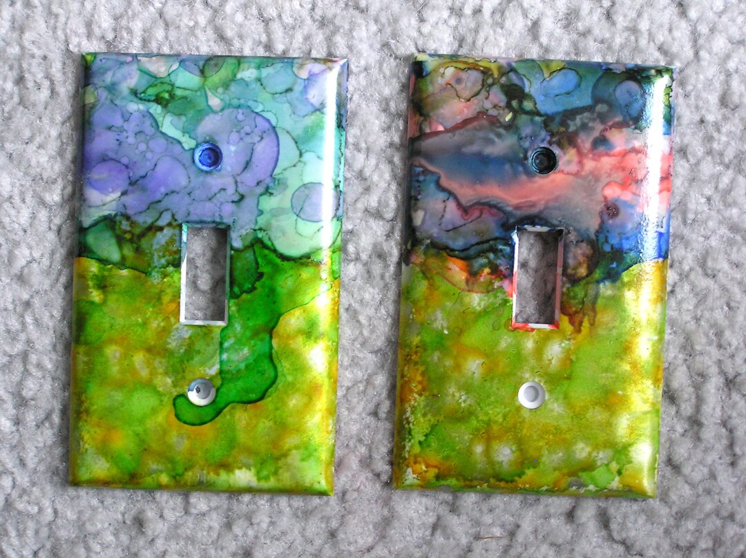 Hand Painted Light Switch Plates Colorful Switchplates Etsy