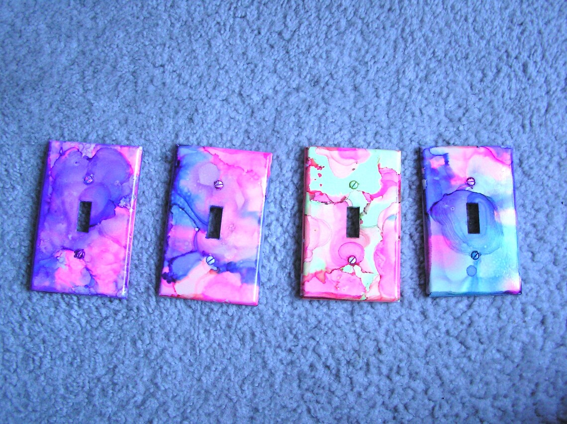 Hand Painted Light Switch Plates Colorful Switchplates Etsy