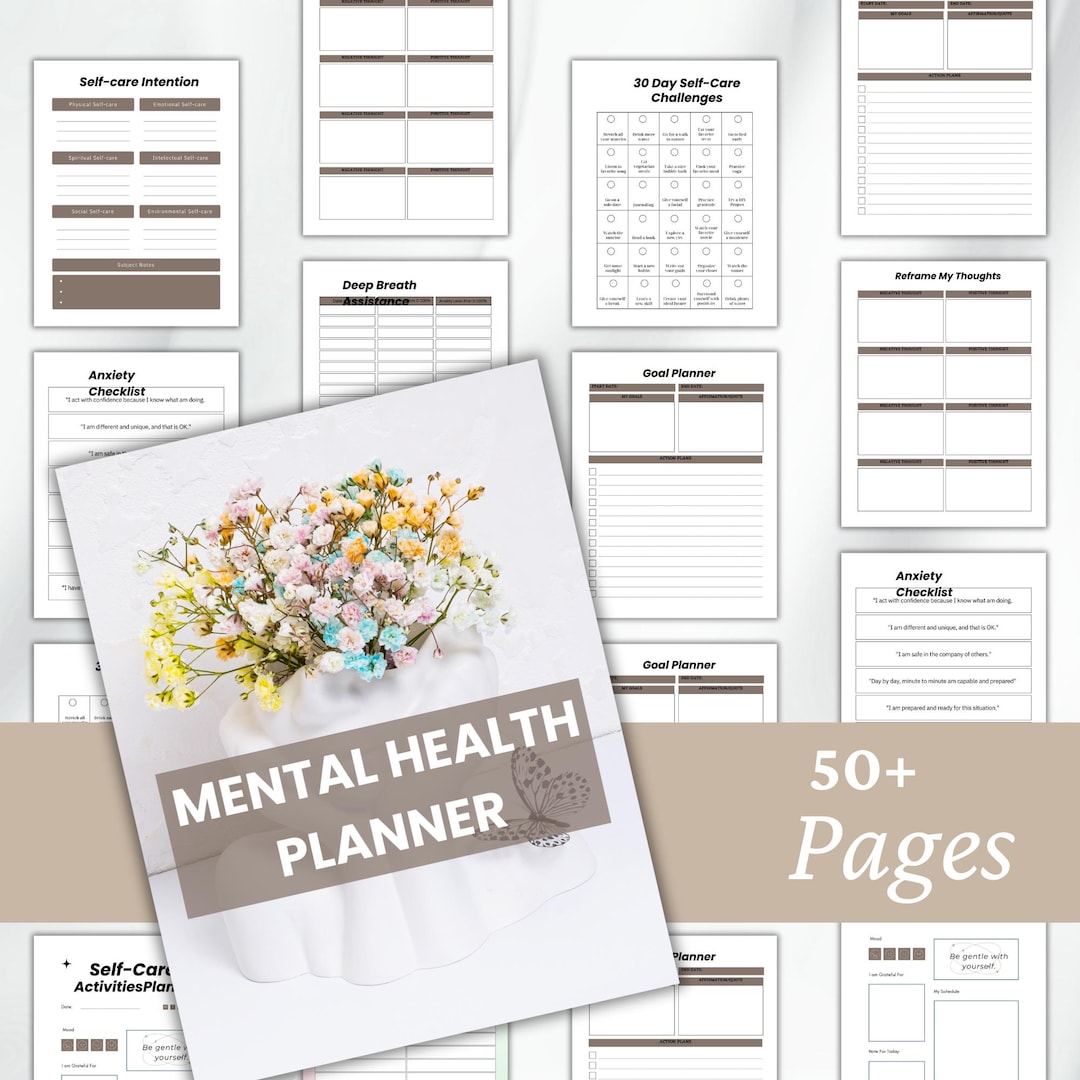 Mental Health Planner Printable | Self Care Journal PDF | Anxiety ...