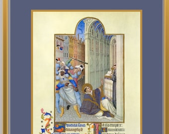 St Mark Evangelist Reproduction Medieval Illuminated Manuscript  Catholic Christian Religious Vintage Art Print, Personalized Gift Mark