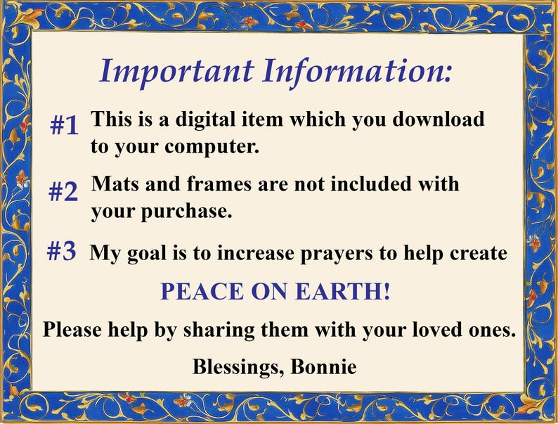Ave Maria Latin Hail Mary Prayer Art Print: Medieval Catholic Wall Decor (Digital Download) image 10