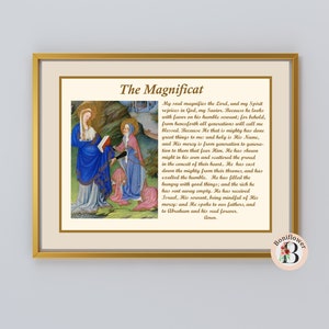 Magnificat Prayer Printable Visitation Mary Digital Medieval Catholic ...