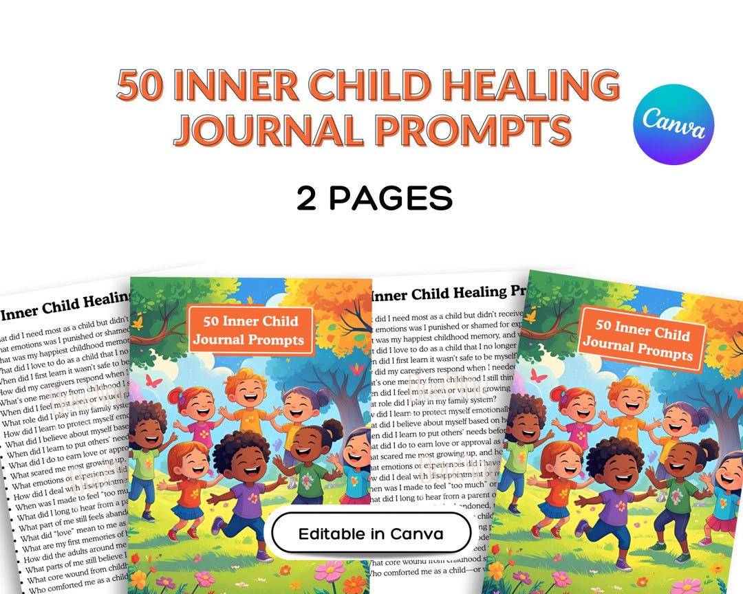 50 Inner Child Healing Journal Prompts – Canva Editable | Shadow Work ...