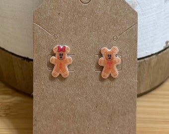 Handcrafted Mouse Gingerbread Inspired Earrings