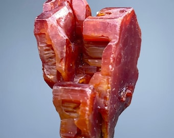 Red Vanadinite Crystal Cluster, High Luster Mineral Specimen, Morocco