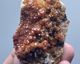 Moroccan Vanadinite Crystal Specimen, Rare Red Mineral, Collector's Item