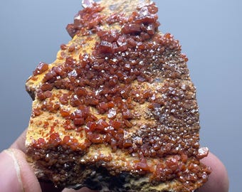 Moroccan Vanadinite Crystal Specimen, Red Mineral Decor