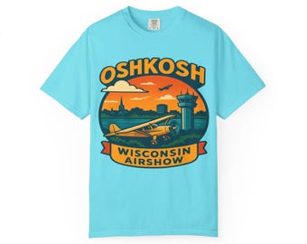 Oshkosh Airshow Retro Adult T-Shirt: Vintage Aviation Art