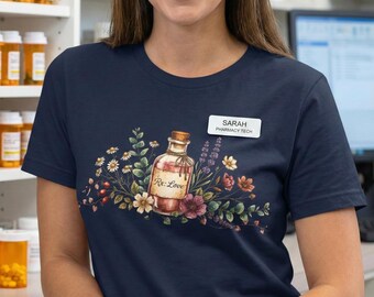 Floral Pill Bottle T-Shirt | 'Filled With Love' Design