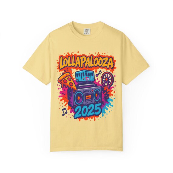 Lollapalooza 2025: Retro Music Festival Graphic, Psychedelic