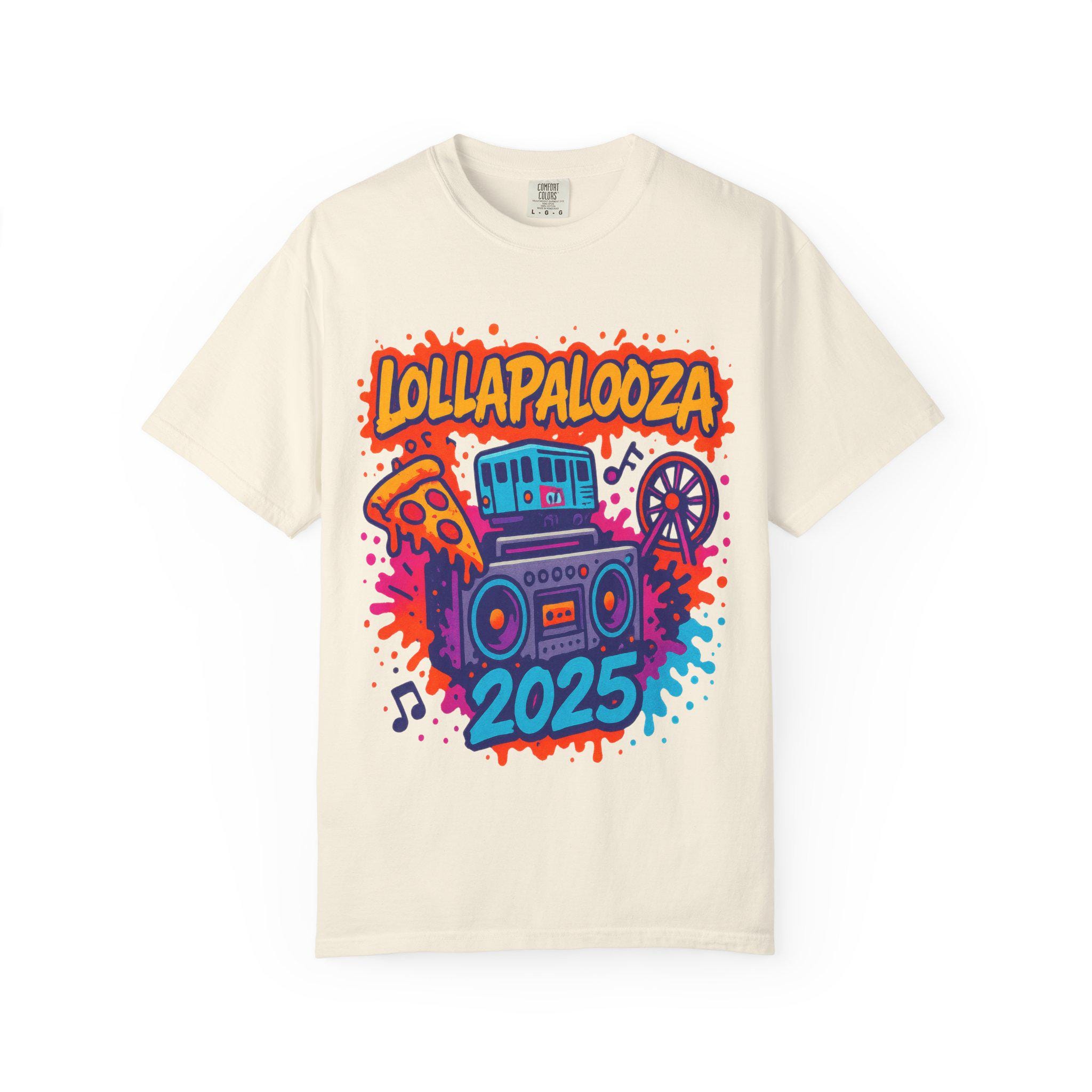 Lollapalooza 2025: Retro Music Festival Graphic, Psychedelic