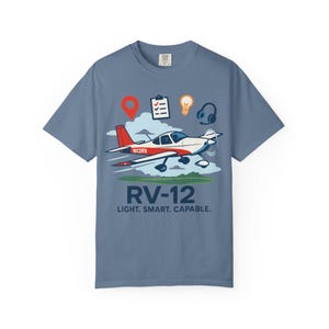 VANS RV-12 EAA Experimental Aircraft Pilot T-Shirt, Perfect Gift for Aviation Lovers, Lightweight Graphic Tee, Airplane Enthusiast Wear