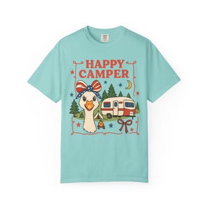 Happy Camper RV Life, Cozy Camping Apparel, Fun Outdoor Gear, Summer Vacation Top, Comfort Colors Cotton T-Shirt
