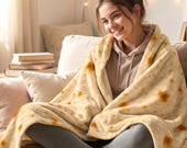 Burrito and Tortilla Print Velveteen Plush Blanket