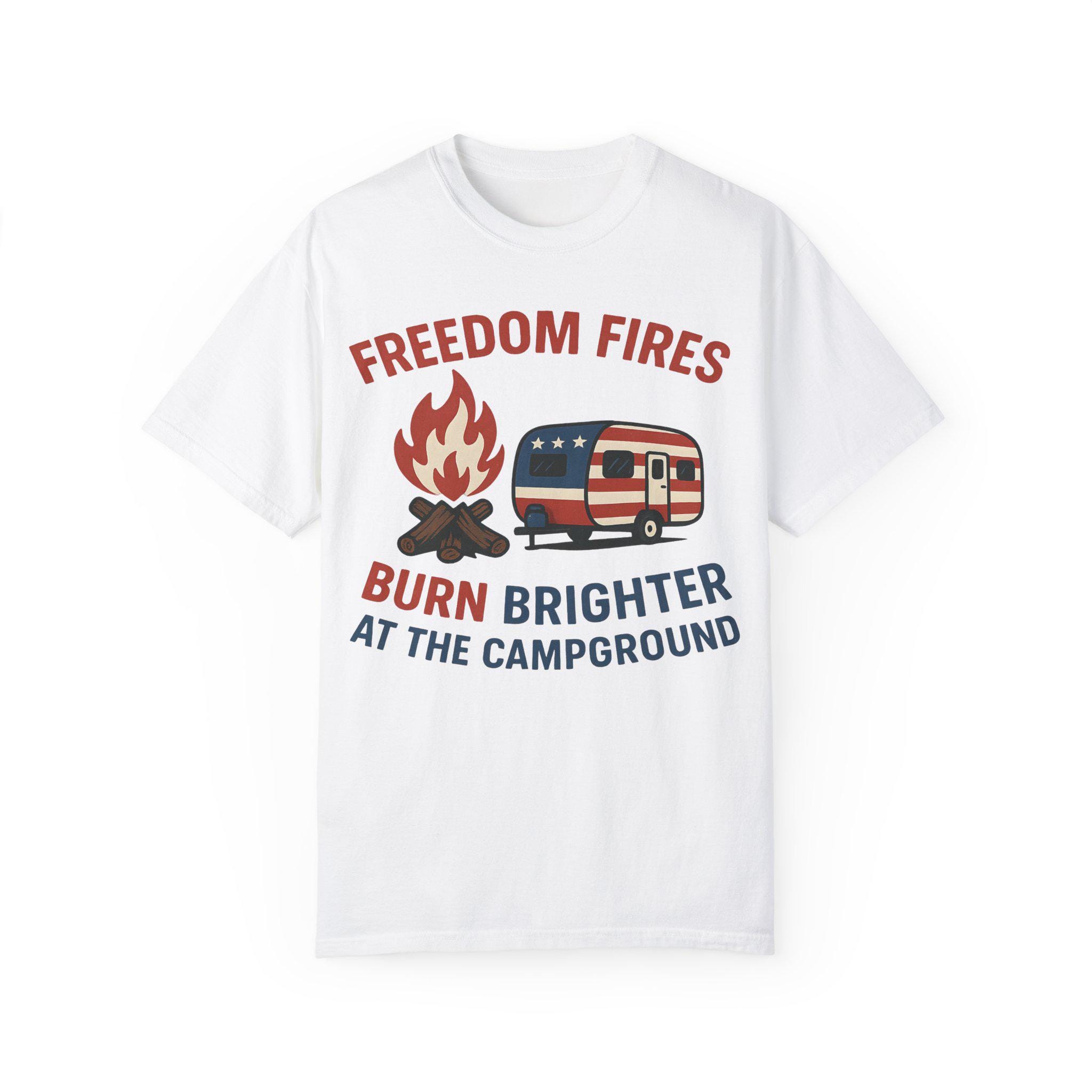 Freedom Fires: Patriotic Camping Art Comfort Colors