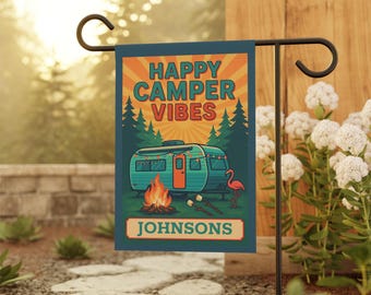 Personalized Camp Banner, Campsite Flag, Outdoor Sign, Family Name Banner, Unique Gifts for Campsite
