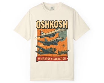 Oshkosh: An Aviation Celebration Nostalgic Aircraft Illustrations Comfort Colors T-Shirt
