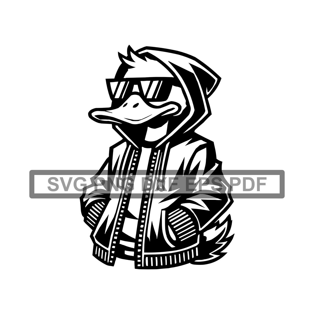 Cool Duck With Sunglasses / Laser Engrave Files SVG DXF EPS Graphic Cut ...
