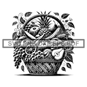 Fruits svg, basket fruits svg, fruits in the basket svg, fruits wall decor, fruits shop logo, fruits cut file, fruits png sublimation